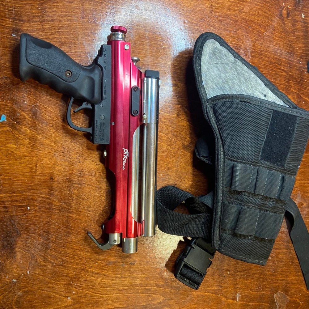 32 PT Xtreme Paintball Pistol Marker Red Anodized Aluminum Holster 68 Caliber